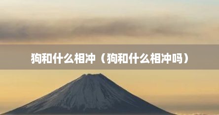 狗和什么相冲（狗和什么相冲吗）