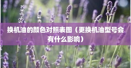 换机油的颜色对照表图（更换机油型号会有什么影响）