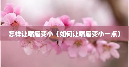怎样让嘴唇变小（如何让嘴唇变小一点）