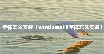 字体怎么安装（windows10字体怎么安装）