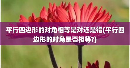平行四边形的对角相等是对还是错(平行四边形的对角是否相等?)