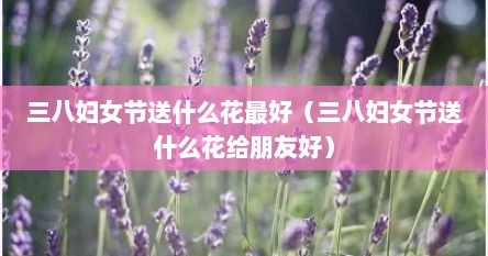 三八妇女节送什么花最好（三八妇女节送什么花给朋友好）