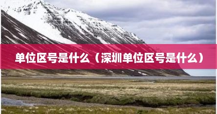 单位区号是什么（深圳单位区号是什么）