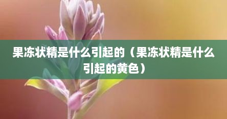 果冻状精的原因（果冻状精是什么引起的（果冻状精是什么引起的黄色））