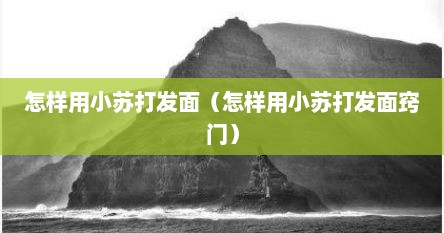 怎样用小苏打发面（怎样用小苏打发面窍门）