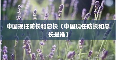 中国现任防长和总长（中国现任防长和总长是谁）