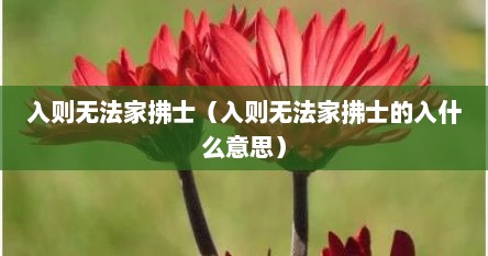 入则无法家拂士（入则无法家拂士的入什么意思）
