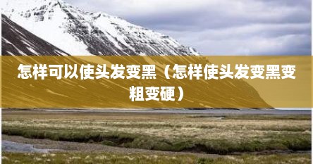 怎样可以使头发变黑（怎样使头发变黑变粗变硬）