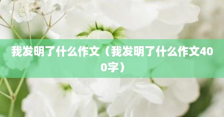 我发明了什么作文（我发明了什么作文400字）