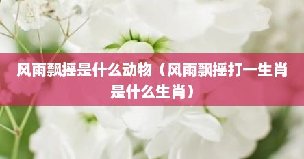 风雨飘摇是什么动物（风雨飘摇打一生肖是什么生肖）