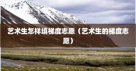 艺术生怎样填梯度志愿（艺术生的梯度志愿）