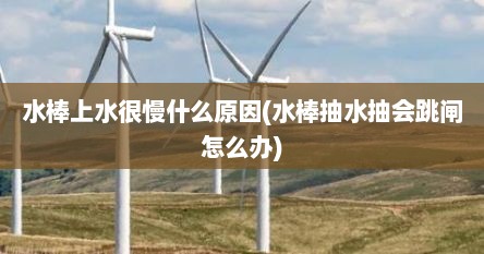 水棒上水很慢什么原因(水棒抽水抽会跳闸怎么办)
