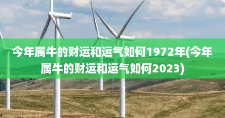今年属牛的财运和运气如何1972年(今年属牛的财运和运气如何2023)