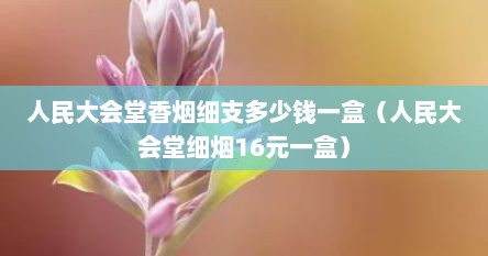 人民大会堂香烟细支多少钱一盒（人民大会堂细烟16元一盒）
