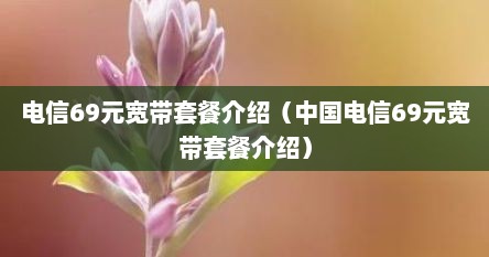 电信59元宽带套餐介绍（电信69元套餐介绍）