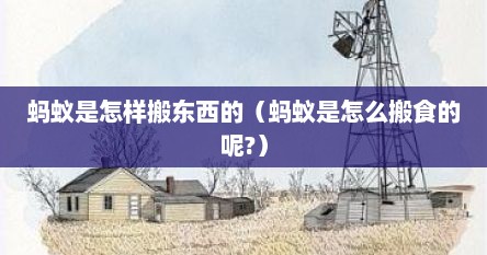 蚂蚁是怎样搬东西的（蚂蚁是怎么搬食的呢?）