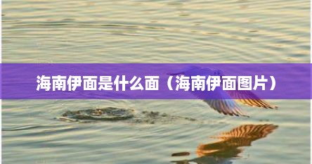 海南伊面是什么面（海南伊面图片）