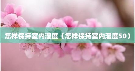 怎样保持室内湿度（怎样保持室内湿度50）