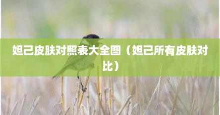 妲己皮肤对照表大全图（妲己所有皮肤对比）