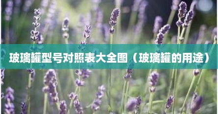 玻璃罐型号对照表大全图（玻璃罐的用途）