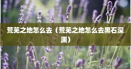 荒芜之地怎么去（荒芜之地怎么去黑石深渊）