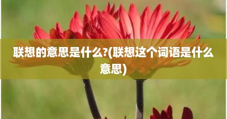 联想的意思是什么?(联想这个词语是什么意思)