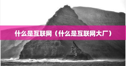 什么是互联网（什么是互联网大厂）