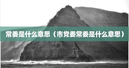 常委是什么意思（市党委常委是什么意思）
