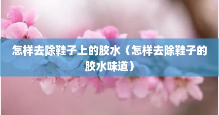 怎样去除鞋子上的胶水（怎样去除鞋子的胶水味道）