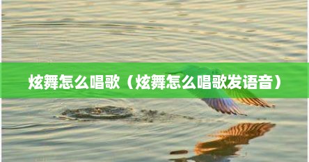 炫舞怎么唱歌（炫舞怎么唱歌发语音）