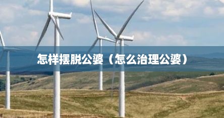 怎样摆脱公婆（怎么治理公婆）