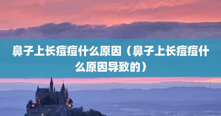 鼻子上长痘痘什么原因（鼻子上长痘痘什么原因导致的）