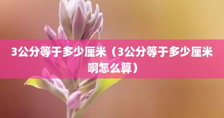 3公分等于多少厘米（3公分等于多少厘米啊怎么算）
