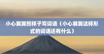 小心翼翼照样子写词语（小心翼翼格式相同的词是什么）