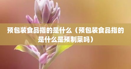 预包装食品指的是什么（预包装食品指的是什么是预制菜吗）