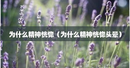 为什么精神恍惚（为什么精神恍惚头晕）