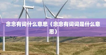 念念有词什么意思（念念有词词是什么意思）