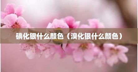 碘化银什么颜色（溴化银什么颜色）