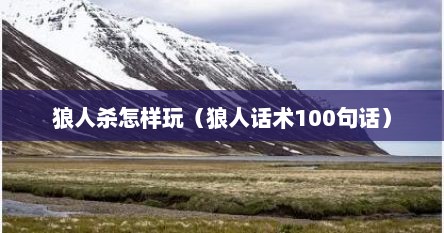 狼人杀怎样玩（狼人话术100句话）