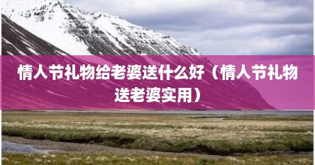 情人节礼物给老婆送什么好（情人节礼物送老婆实用）