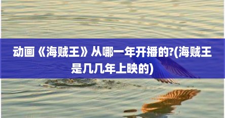 动画《海贼王》从哪一年开播的?(海贼王是几几年上映的)