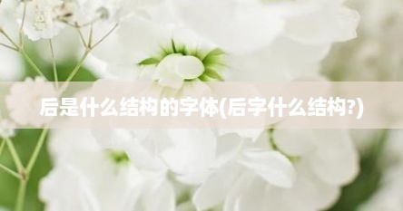 后是什么结构的字体(后字什么结构?)