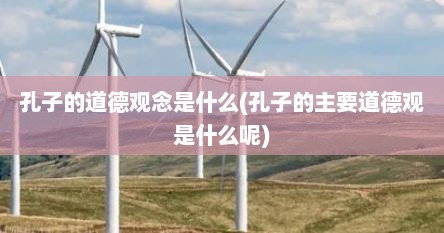 孔子的道德观念是什么(孔子的主要道德观是什么呢)