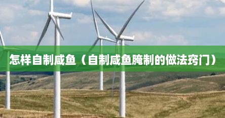 怎样自制咸鱼（自制咸鱼腌制的做法窍门）