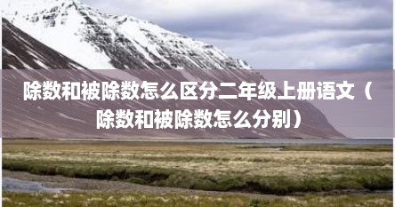 除数和被除数怎么区分二年级上册语文(除数和被除数怎么分别)
