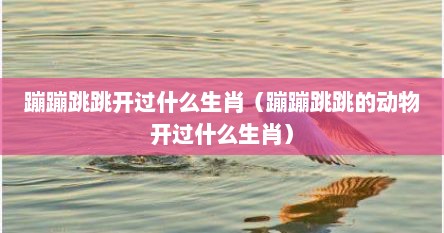 蹦蹦跳跳开过什么生肖（蹦蹦跳跳的动物开过什么生肖）