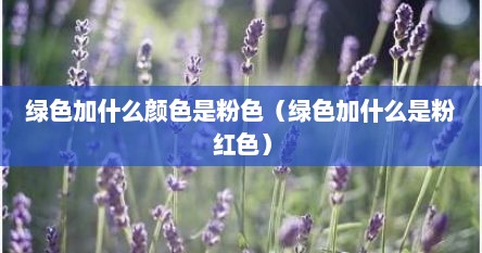 绿色加什么颜色是粉色（绿色加什么是粉红色）