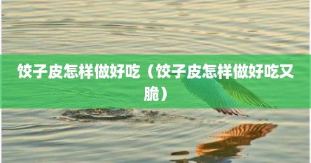 饺子皮怎样做好吃（饺子皮怎样做好吃又脆）
