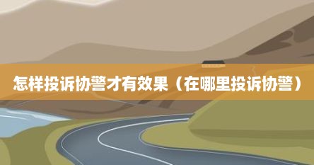 怎样投诉协警才有效果（在哪里投诉协警）