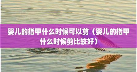 婴儿的指甲什么时候可以剪（婴儿的指甲什么时候剪比较好）